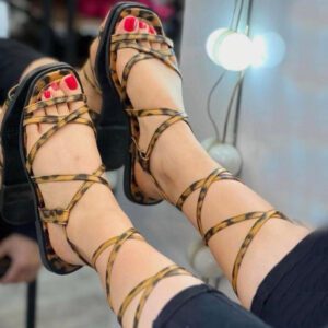 صندل بندی زنانه حراجی پلنگی