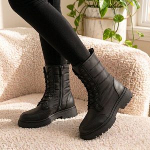 نیم بوت کاپشنی زنانه بندی