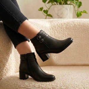 نیم بوت پاشنه دار زنانه یراق دار