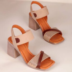 صندل پاشنه دار زنانه توری