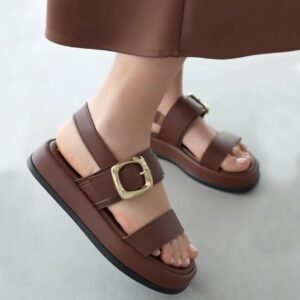 صندل لژدار زنانه سگک دار